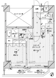グランハイツ代々木【9階】の間取り