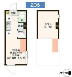 東京都葛飾区西亀有2【アパート】の間取り