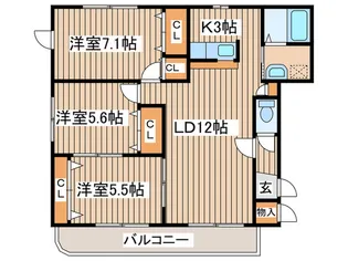 グリ-ンヒル N36【2階】の間取り