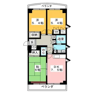 パティオ湘南【2階】の間取り