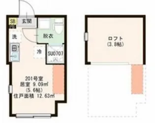 東京都足立区千住河原町【アパート】の間取り