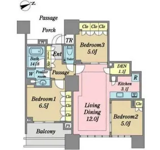 東京都中央区晴海3【マンション】の間取り