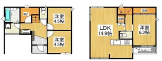 岡山県岡山市北区富田【一戸建】の間取り