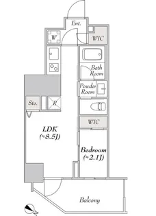 ルミーク北品川【9階】の間取り