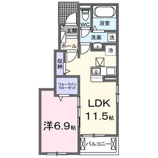 1LDKの間取り画像