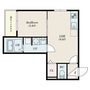 1LDKの間取り画像