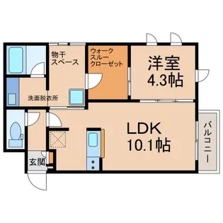 FERIO笠之原【3階】の間取り