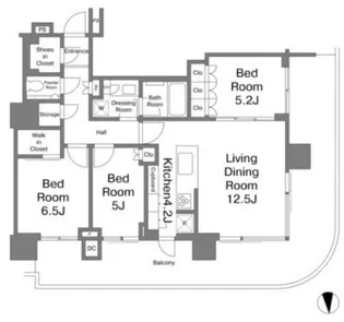 晴海フラッグ パークビレッジ T棟【46階】の間取り