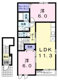 カーサドマーニ【2階】の間取り