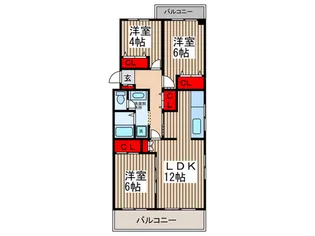 ル・メール新松戸【1階】の間取り