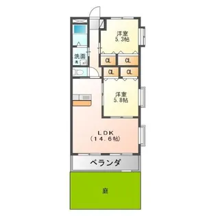 ピュアタウンII【1階】の間取り