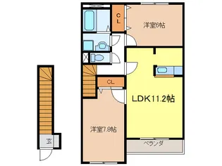 サンコートウイング【2階】の間取り