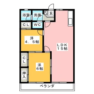 ウサミアパートメント【1階】の間取り