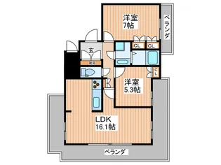 ライオンズスクエア鶴見緑地【5階】の間取り