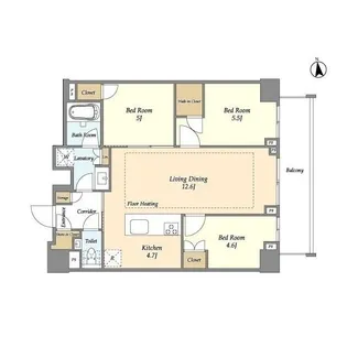 オアーゼ新宿市谷薬王寺【5階】の間取り