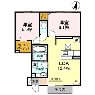 ソシア B【1階】の間取り