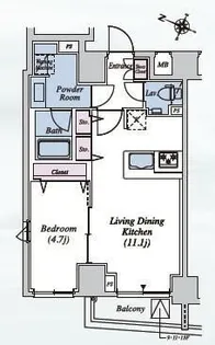 THEATER COURT本駒込【9階】の間取り