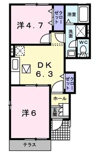 アヴニール遠賀A【1階】の間取り
