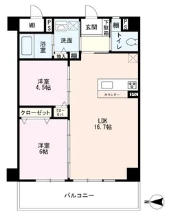 サンソレイユ秋篠【4階】の間取り