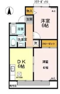 コーポシャルマン【1階】の間取り
