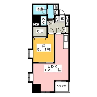 Laurel Court田町【3階】の間取り