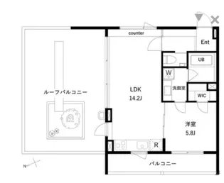 エスセナーリオ高輪【5階】の間取り