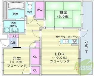 ホワイトビル庄子【2階】の間取り