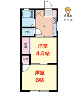 コーポ三ツ沢【1階】の間取り