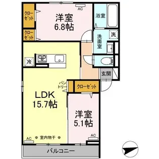 ル・スーリール田無【2階】の間取り