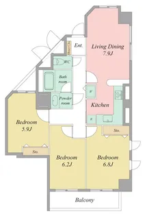 佐鳴湖パークタウンサウス(南館)【13階】の間取り