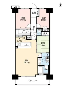 レイディアントシティ向ヶ丘遊園フランス街区【9階】の間取り