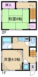 昼間荘【1階】の間取り