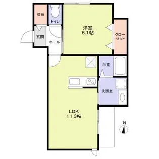クレール明大前【1階】の間取り