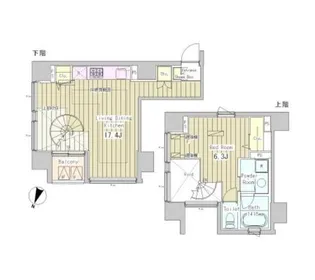 アーバンキューブ九段南【11階】の間取り