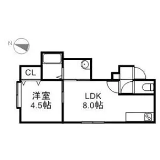 アドバンス北19条【1階】の間取り