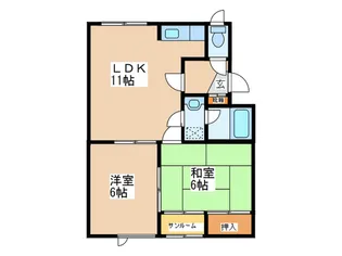 ル-ベデンス金戸【2階】の間取り