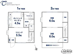 古河市東牛谷メゾネット東山荘の間取り