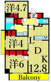 HF東尾久レジデンス【3階】の間取り