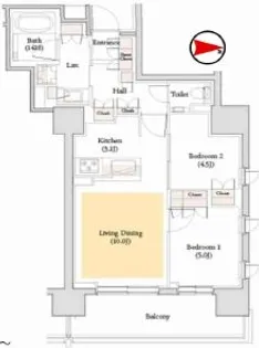 ウェリス六本木【2階】の間取り