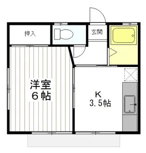 コーポ大槻【1階】の間取り
