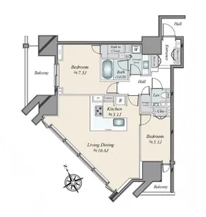 グランドヒルズ恵比寿【9階】の間取り