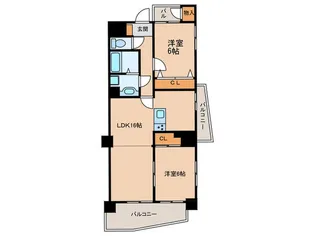 グランドステイツ大橋南【4階】の間取り