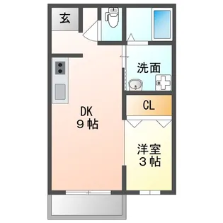 グリーンハイツ打馬【1階】の間取り