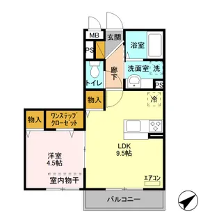 アルカンシェル北越谷【1階】の間取り