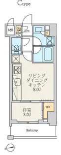 クレストコート北千住レジデンス【6階】の間取り