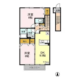 プランドール陽東 A【2階】の間取り