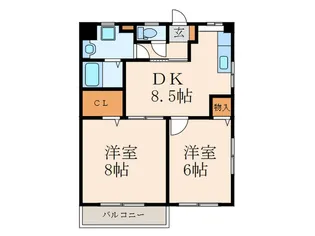 グレースヴィラ白銀【3階】の間取り