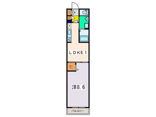 レジデンスKITAI【1階】の間取り