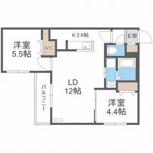 ブランシャール宮の沢【2階】の間取り