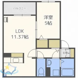 ブランドール八軒【3階】の間取り